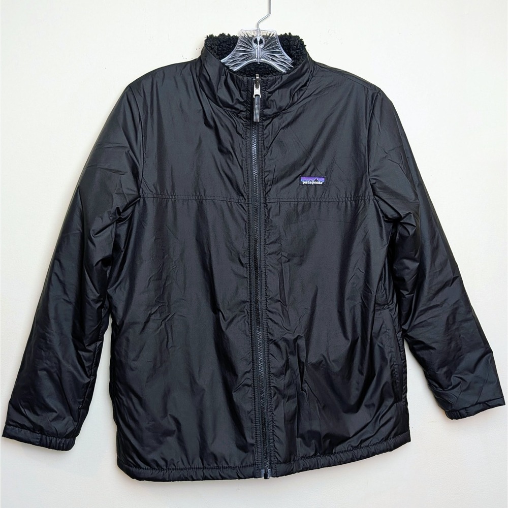 Patagonia Reversible Blouson Jacket Coat 68035 Black Sherpa Fleece Size Small